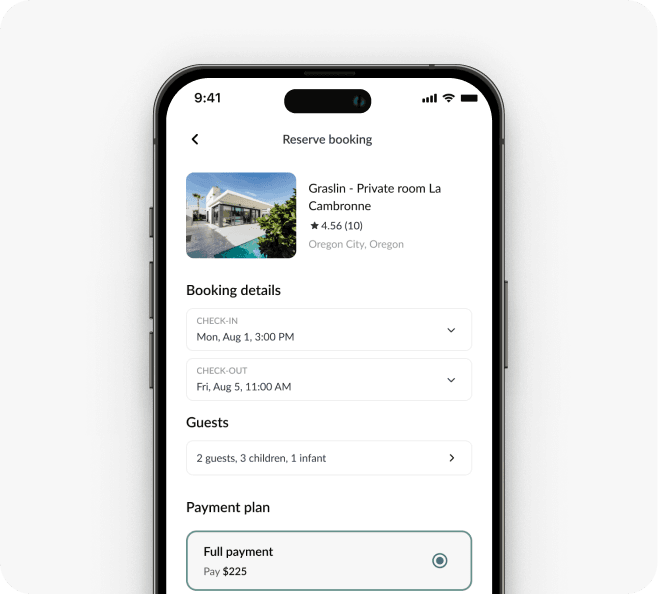 Guest mobile flow: Submit booking request