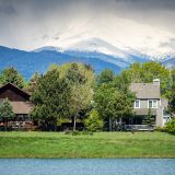 Suburbs of Denver & Boulder Colorado, Longs Peak in background house in foreground